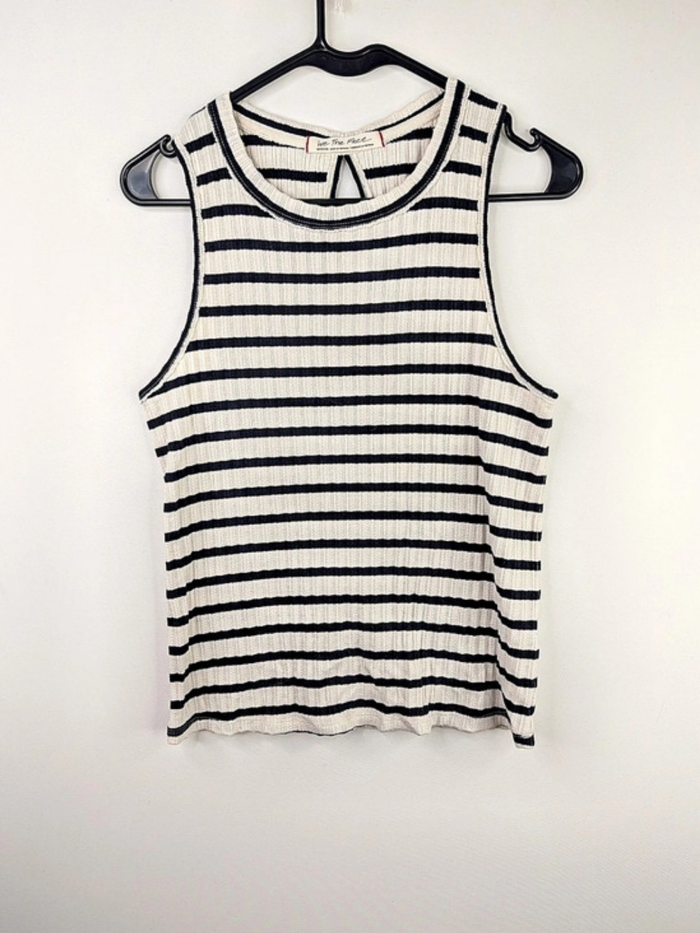 We The Free Mia Striped Tank Top White & Black Medium